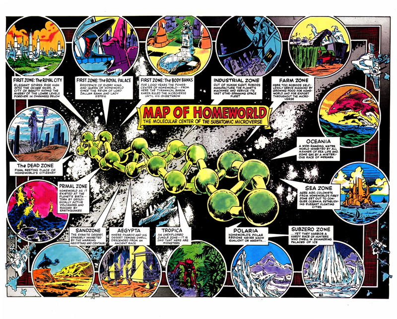 The micronauts themselves came from Homeworld, which basically looked like an elongated molecule.